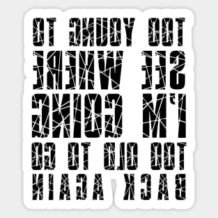 John Prine Lyrics Rocky Mountain Time Too Young Mirror Image Sticker